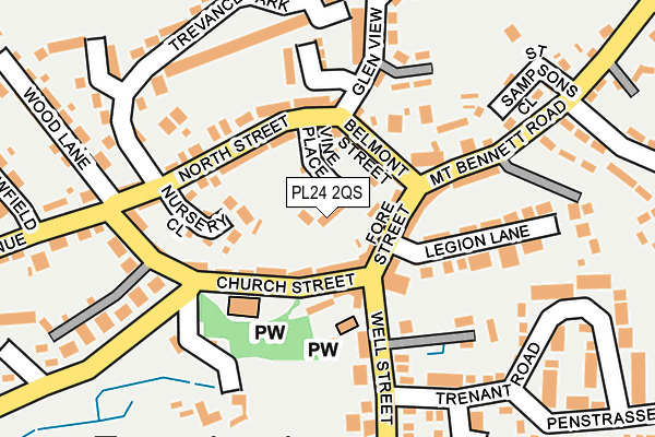 PL24 2QS map - OS OpenMap – Local (Ordnance Survey)