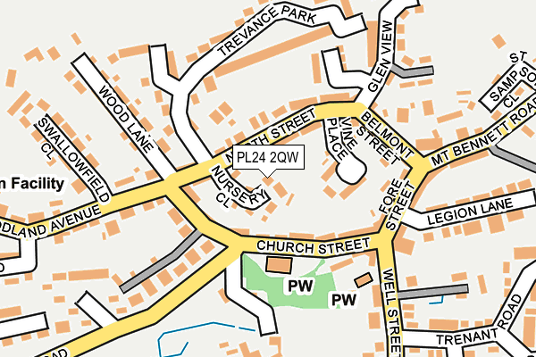 PL24 2QW map - OS OpenMap – Local (Ordnance Survey)