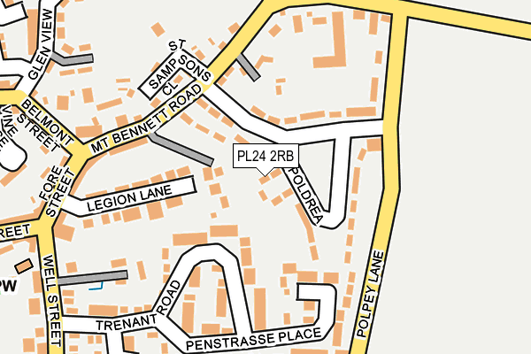 PL24 2RB map - OS OpenMap – Local (Ordnance Survey)