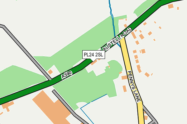 PL24 2SL map - OS OpenMap – Local (Ordnance Survey)