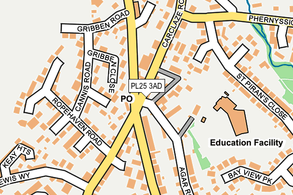 PL25 3AD map - OS OpenMap – Local (Ordnance Survey)