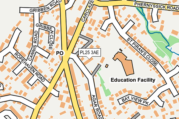 PL25 3AE map - OS OpenMap – Local (Ordnance Survey)
