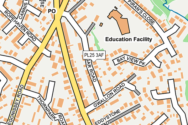 PL25 3AF map - OS OpenMap – Local (Ordnance Survey)