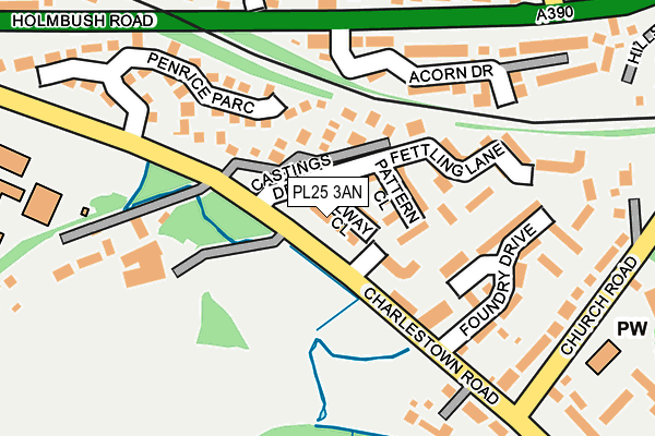 PL25 3AN map - OS OpenMap – Local (Ordnance Survey)