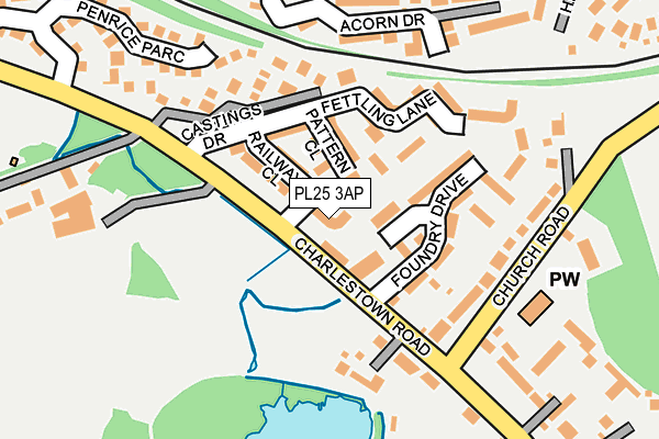 PL25 3AP map - OS OpenMap – Local (Ordnance Survey)