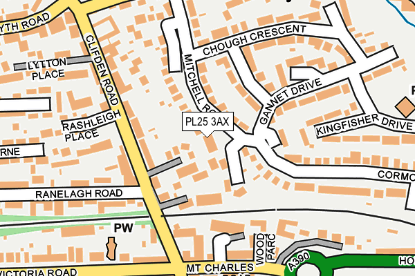 PL25 3AX map - OS OpenMap – Local (Ordnance Survey)