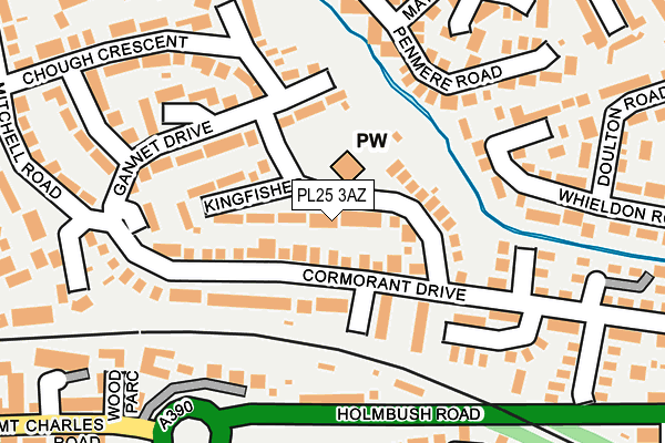 PL25 3AZ map - OS OpenMap – Local (Ordnance Survey)