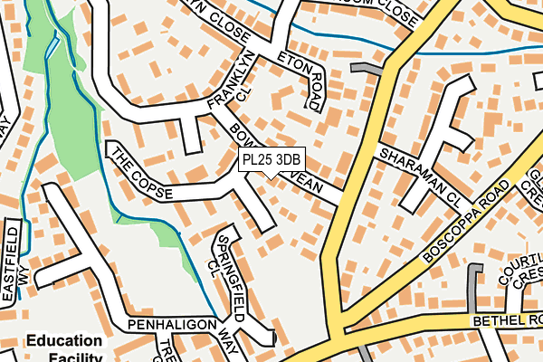 PL25 3DB map - OS OpenMap – Local (Ordnance Survey)