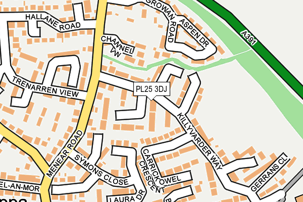 PL25 3DJ map - OS OpenMap – Local (Ordnance Survey)