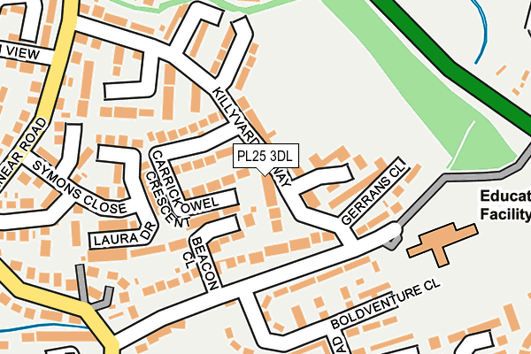 PL25 3DL map - OS OpenMap – Local (Ordnance Survey)