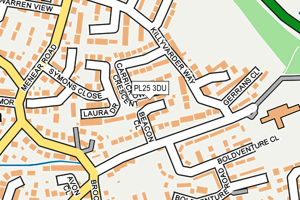 PL25 3DU map - OS OpenMap – Local (Ordnance Survey)