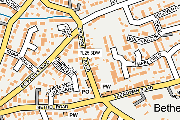 PL25 3DW map - OS OpenMap – Local (Ordnance Survey)