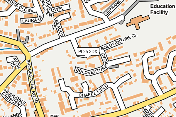 PL25 3DX map - OS OpenMap – Local (Ordnance Survey)