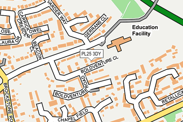 PL25 3DY map - OS OpenMap – Local (Ordnance Survey)