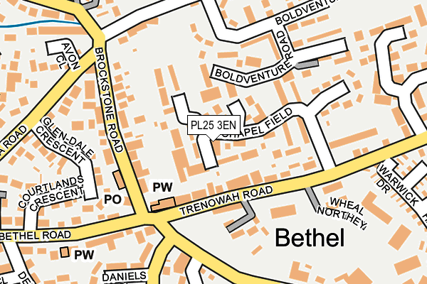 PL25 3EN map - OS OpenMap – Local (Ordnance Survey)