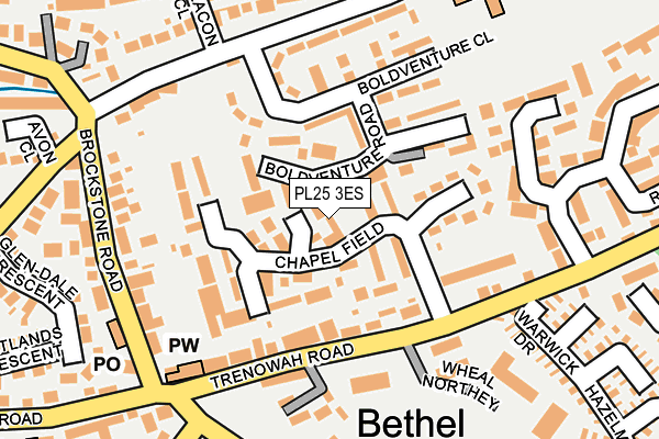 PL25 3ES map - OS OpenMap – Local (Ordnance Survey)