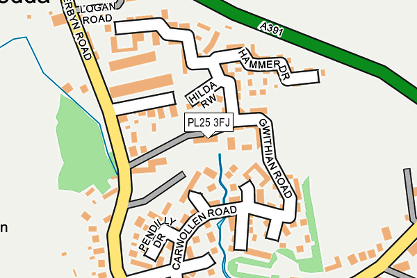 PL25 3FJ map - OS OpenMap – Local (Ordnance Survey)