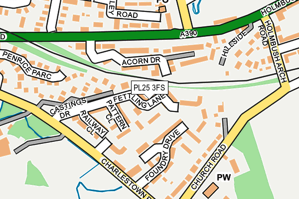 PL25 3FS map - OS OpenMap – Local (Ordnance Survey)