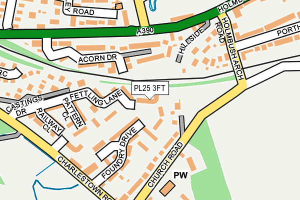 PL25 3FT map - OS OpenMap – Local (Ordnance Survey)