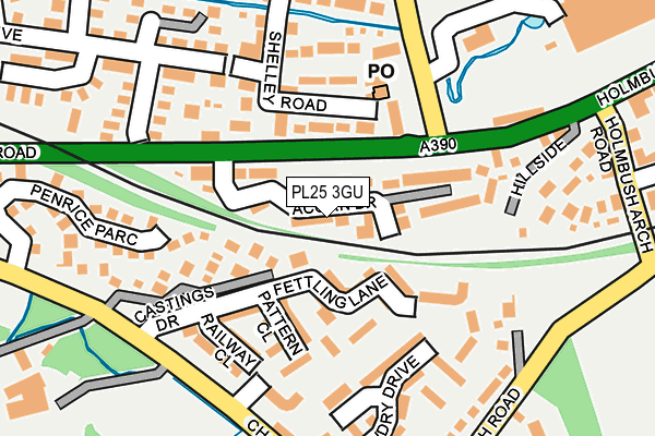 PL25 3GU map - OS OpenMap – Local (Ordnance Survey)