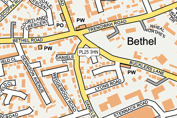 PL25 3HN map - OS OpenMap – Local (Ordnance Survey)