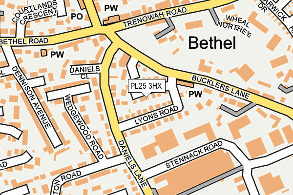 PL25 3HX map - OS OpenMap – Local (Ordnance Survey)