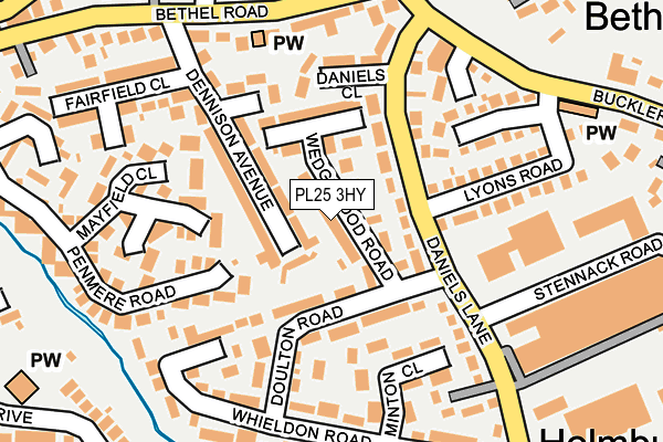 PL25 3HY map - OS OpenMap – Local (Ordnance Survey)