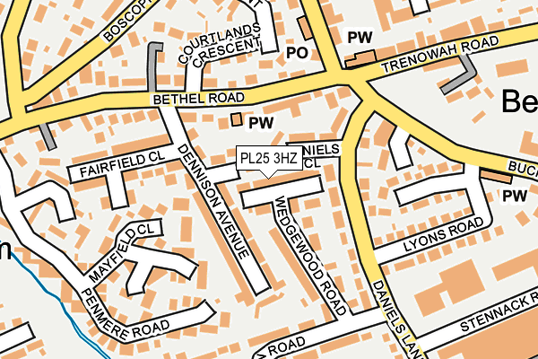 PL25 3HZ map - OS OpenMap – Local (Ordnance Survey)