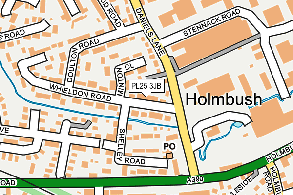 PL25 3JB map - OS OpenMap – Local (Ordnance Survey)