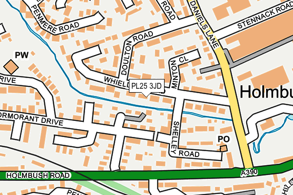 PL25 3JD map - OS OpenMap – Local (Ordnance Survey)