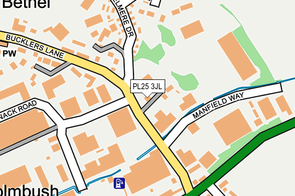 PL25 3JL map - OS OpenMap – Local (Ordnance Survey)