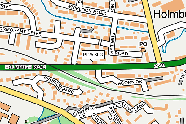 PL25 3LG map - OS OpenMap – Local (Ordnance Survey)