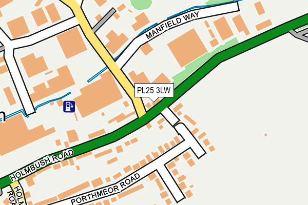 PL25 3LW map - OS OpenMap – Local (Ordnance Survey)