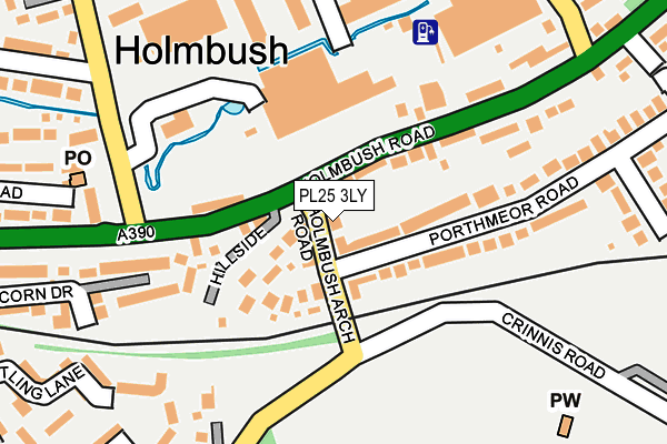 PL25 3LY map - OS OpenMap – Local (Ordnance Survey)