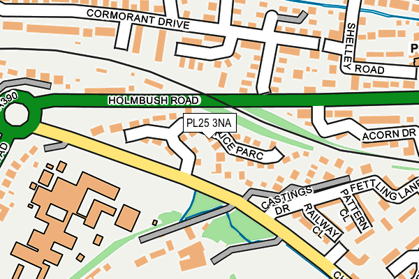 PL25 3NA map - OS OpenMap – Local (Ordnance Survey)