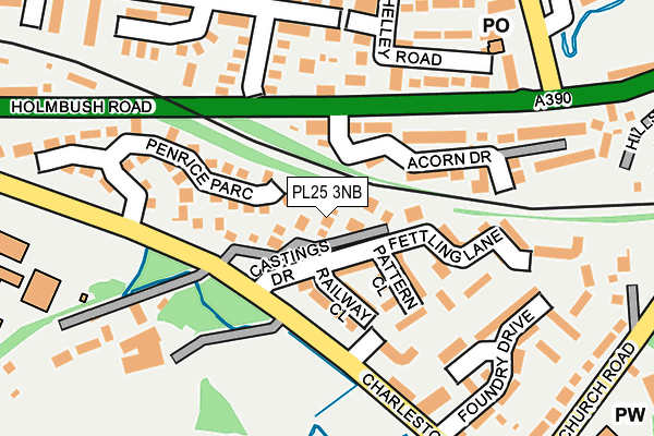 PL25 3NB map - OS OpenMap – Local (Ordnance Survey)