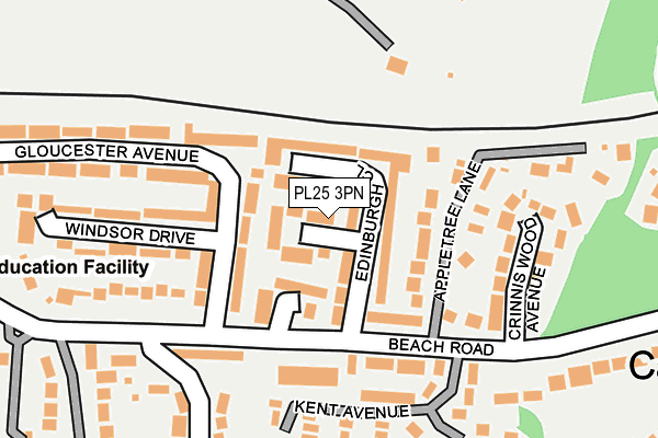 PL25 3PN map - OS OpenMap – Local (Ordnance Survey)