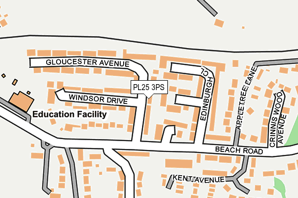 PL25 3PS map - OS OpenMap – Local (Ordnance Survey)