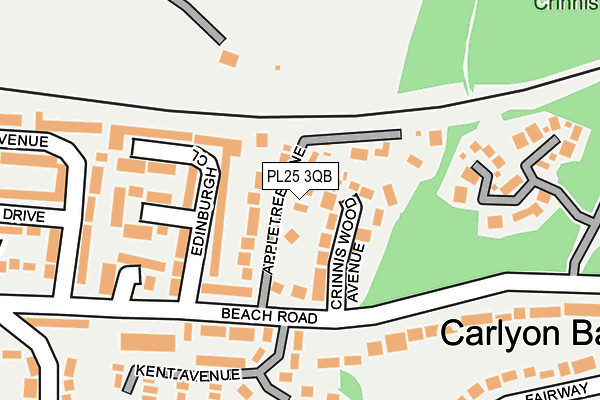 PL25 3QB map - OS OpenMap – Local (Ordnance Survey)