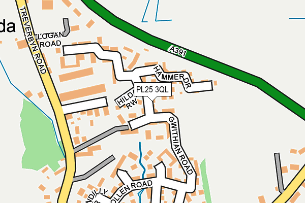 Map of MJ'S (CORNWALL) LTD at local scale