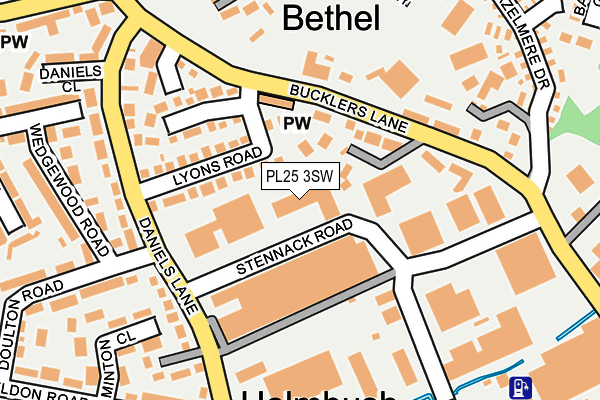 PL25 3SW map - OS OpenMap – Local (Ordnance Survey)