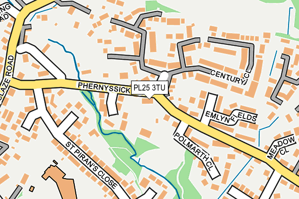 PL25 3TU map - OS OpenMap – Local (Ordnance Survey)