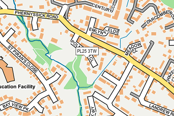 PL25 3TW map - OS OpenMap – Local (Ordnance Survey)