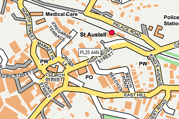 Map of THE TASTE OF INDIA ST AUSTELL LTD at local scale