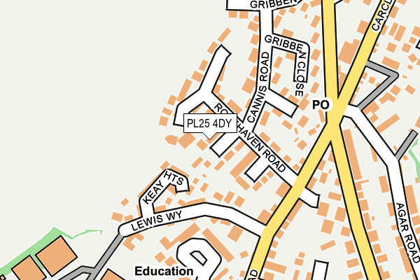 PL25 4DY map - OS OpenMap – Local (Ordnance Survey)