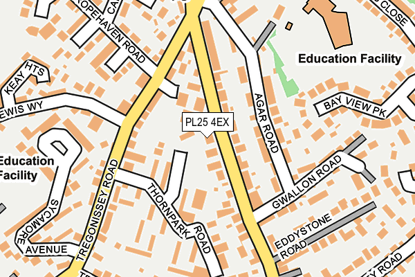 PL25 4EX map - OS OpenMap – Local (Ordnance Survey)