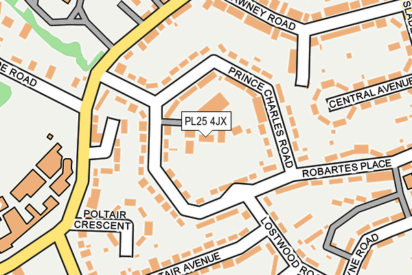 PL25 4JX map - OS OpenMap – Local (Ordnance Survey)