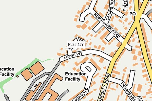 PL25 4JY map - OS OpenMap – Local (Ordnance Survey)