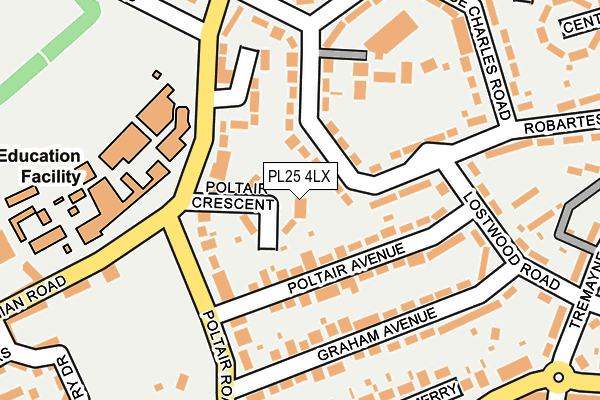 PL25 4LX map - OS OpenMap – Local (Ordnance Survey)