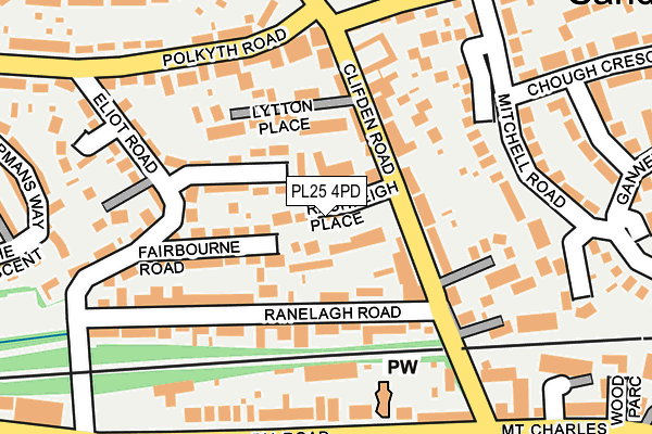 PL25 4PD map - OS OpenMap – Local (Ordnance Survey)